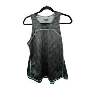Janji Women's Performance Tank Top Black Green Striped Size Medium